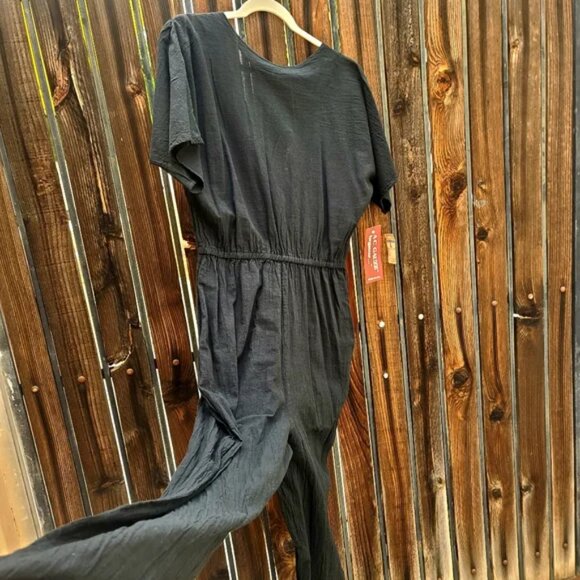 VINTAGE BLOOMINGDALES AC GAUZE begauze Jumpsuit Highwaisted Pants L Deadstock - Picture 7 of 15